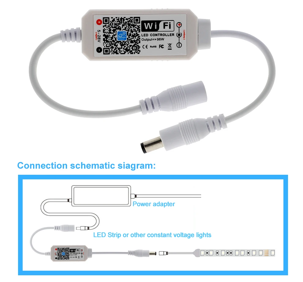 DC5V-28V мини беспроводной WiFi контроллер Magic Home Одноцветный умный светодиодный контроллер для 2835 5050 5630 5730 светодиодный светильник