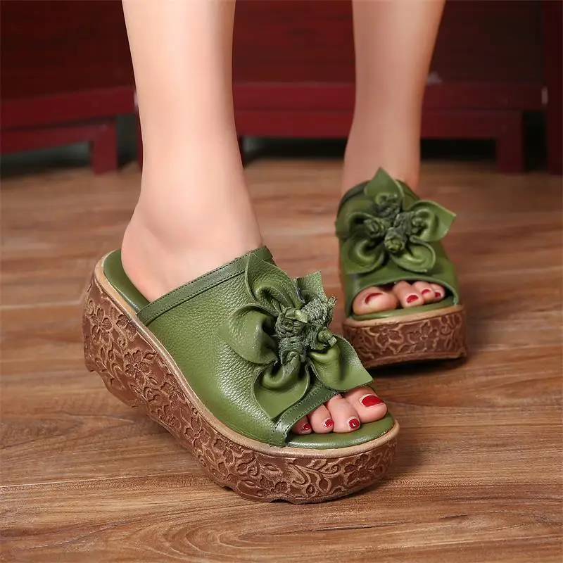 ZHUZHIXIU-2018 summer new style women's cool slippers, genuine leather slippers,muffins bottom,thick bottom fish mouth slippers. ZHUZHIXIU-2018 summer new style women's cool slippers, genuine leather slippers,muffins bottom,thick bottom fish mouth slippers.