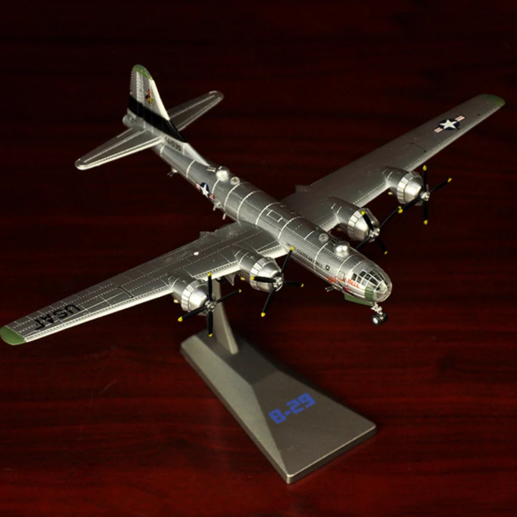1:144 Американский B29 бомбардировщик Второй мировой войны США B-29 модель самолета сплав моделирование статическая Военная Готовая модель