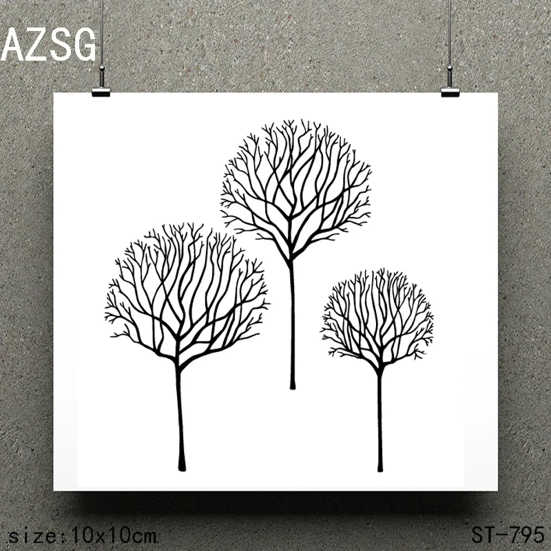 

AZSG Three trees Clear Stamps/seal for DIY Scrapbooking/Card Making/Photo Album Decoration Supplies