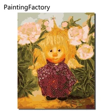 Ангел фиолетовый цветок в рамке картина маслом по номерам цветы картины холст живопись для гостиной стены Искусство домашний декор