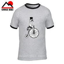 Acrobáticos regimiento mapache hombres T camisa 100% algodón payaso manga corta Cuello O Camiseta niño camiseta-camisa nueva Monocycle camiseta adolescente