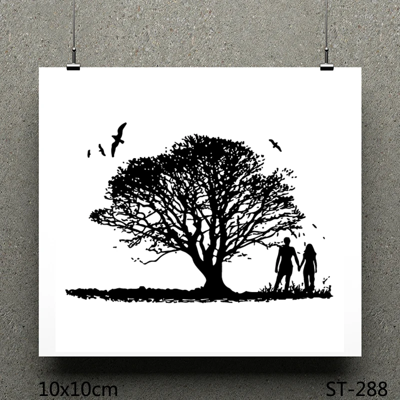 

ZhuoAng Lovers under the Tree design stamp / scrapbook rubber stamp / craft clear stamp card / seamless stamp
