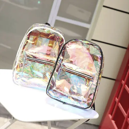 

Girls Clear Backpack Transparent Jelly Candy Shoulders Bag School Backpacks Fashion Women Girls' Jelly Backpack Ladies Laser Bag