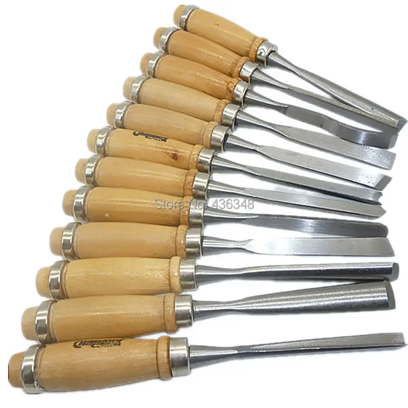 12pcs Manual Chisel Carving Set Professional Carpentry Wood Work Hand Tool Kit Carpenters Wood