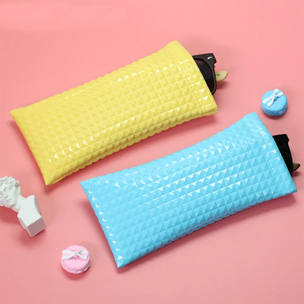 Летняя милая сумка для солнцезащитных очков из искусственной кожи Чехол для очков мобильный телефон кошелек Портативный чехол конфетный цвет близорукий