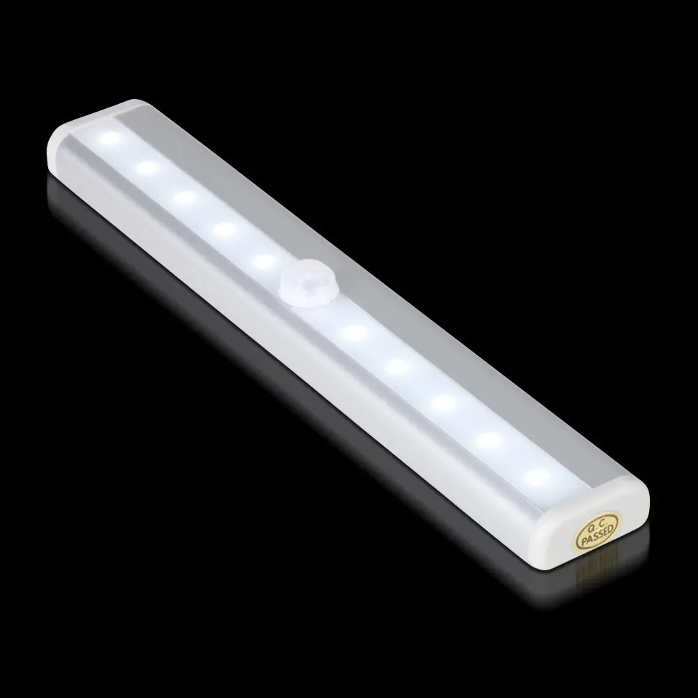 

LED Under Cabinet Light PIR Motion Sensor Lamp 10 LEDs Lamp for Wardrobe Cupboard Closet Kitchen Sensor Night Light