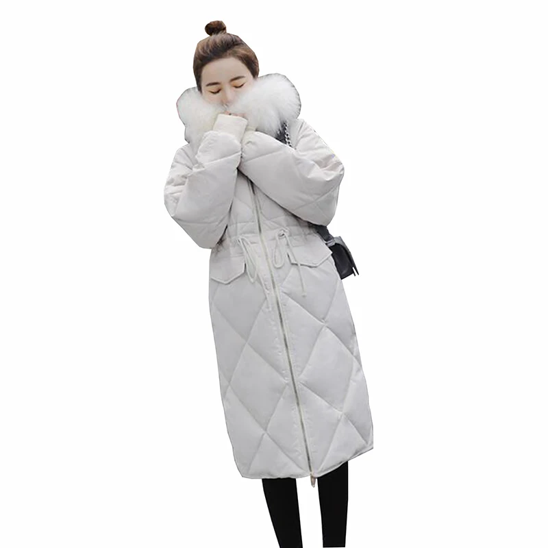 Best 2018 Winter Jacket Women Fur collar Hooded Thicken Down Parkas Female Plus size Jacket Slim Warm Winter Long Coat Outwear
