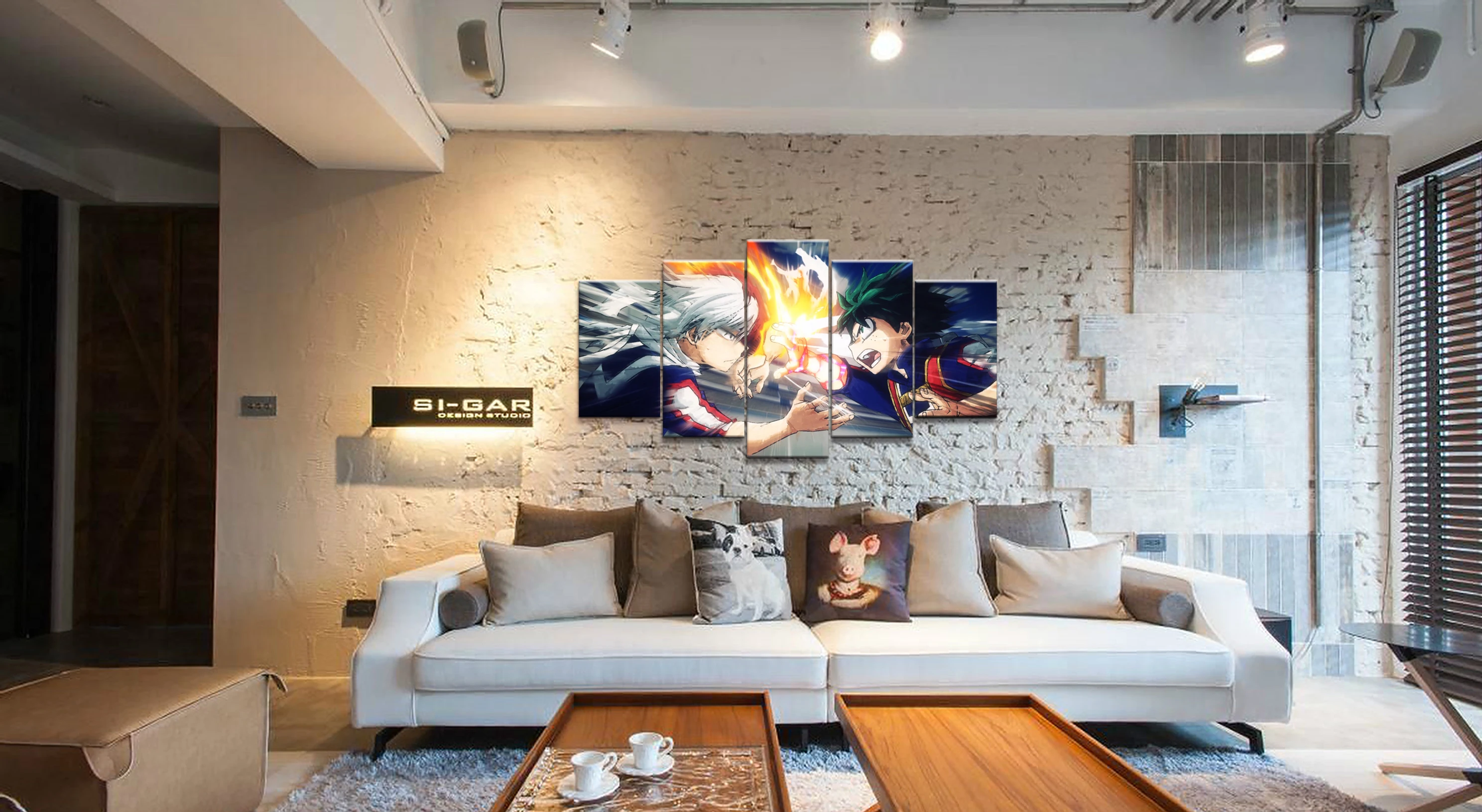 Wall Art Poster Painting Modular Pictures For Living Room Decorative Pictures Canvas Printed 5 Panel My Hero Academia Animation