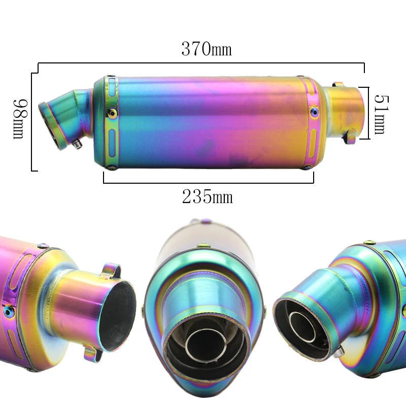 ZSDTRP 370mm Akrapovic de la motocicleta tubo de Escape con DB asesino escapar Moto CBR125 CB400 TMAX530 YZF R1 R6 R15 GXSR z750 Z800