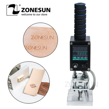 

ZONESUN Handheld Hot Foil Stamping Heat Press Machine For Leather Skin Wood Paper Emboss Tool Custom Logo Stamp Branding Iron