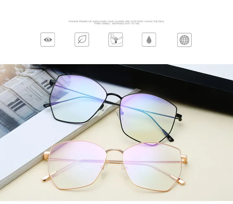 Новые квадратные очки женские рецепт оправы для глаз пилота мужские металлические негабаритные оптические очки оправа диоптрий прозрачные линзы