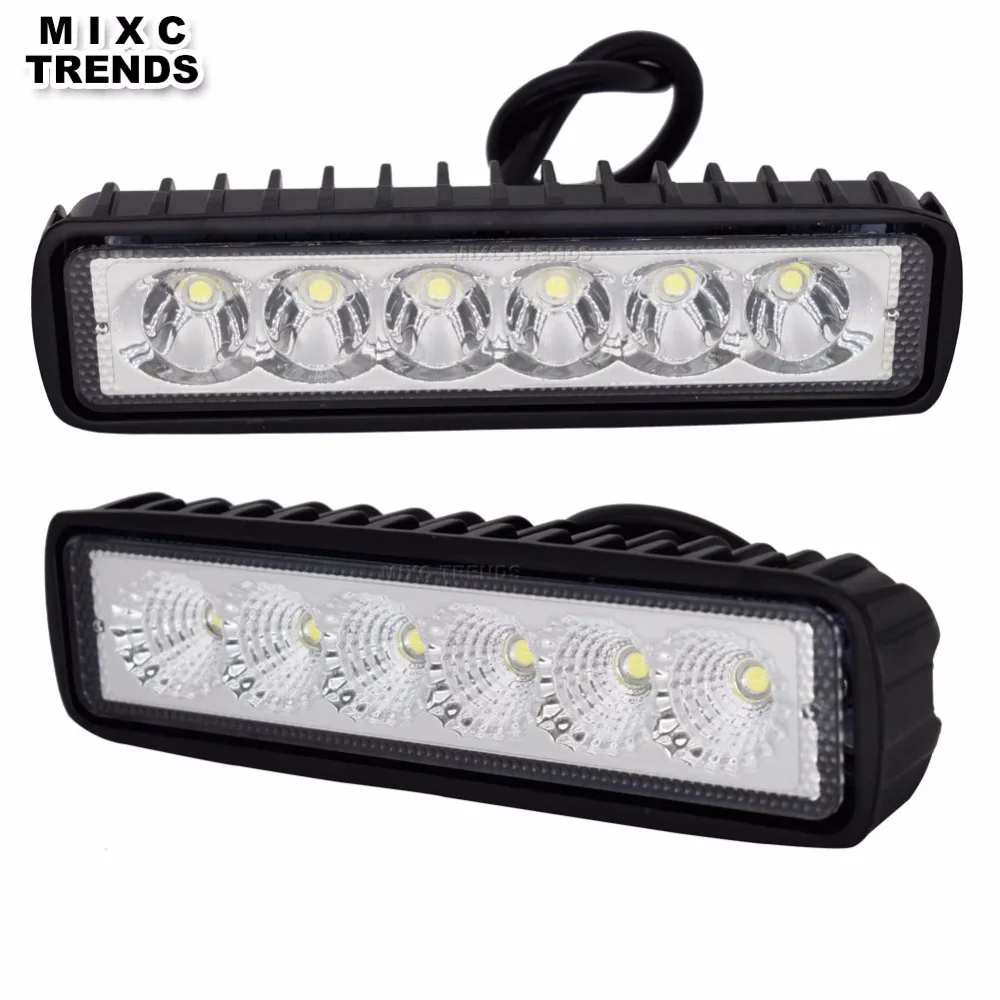 MIXC TRENDS 18W 12V LED Work Fog Light Bar Spotlight Flood Lamp Driving Offroad LED DRL Car Lights for Jeep Toyota SUV 4WD Truck MIXC TRENDS 18W 12V LED Work Fog Light Bar Spotlight Flood Lamp Driving Offroad LED DRL Car Lights for Jeep Toyota SUV 4WD Truck
