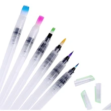 6 Pcs Refillable Pilot Paint Brush Soft Watercolor Water Color Pencil Ink fountain Pen for Painting Drawing Art Supplies