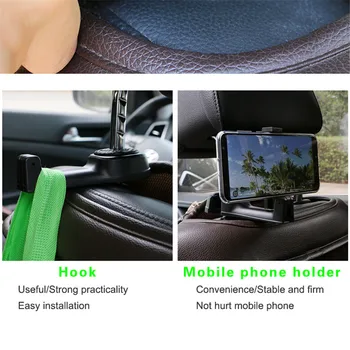 

On sale Car Hook easy install Back Seat Hanger and Phone Holder for home for auto