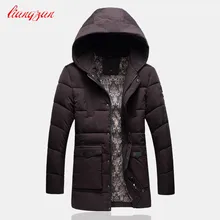 Мужские зимние хлопковые пальто, теплые зимние длинные пальто с капюшоном, Брендовые мужские повседневные приталенные куртки больших размеров, парки SL-K182