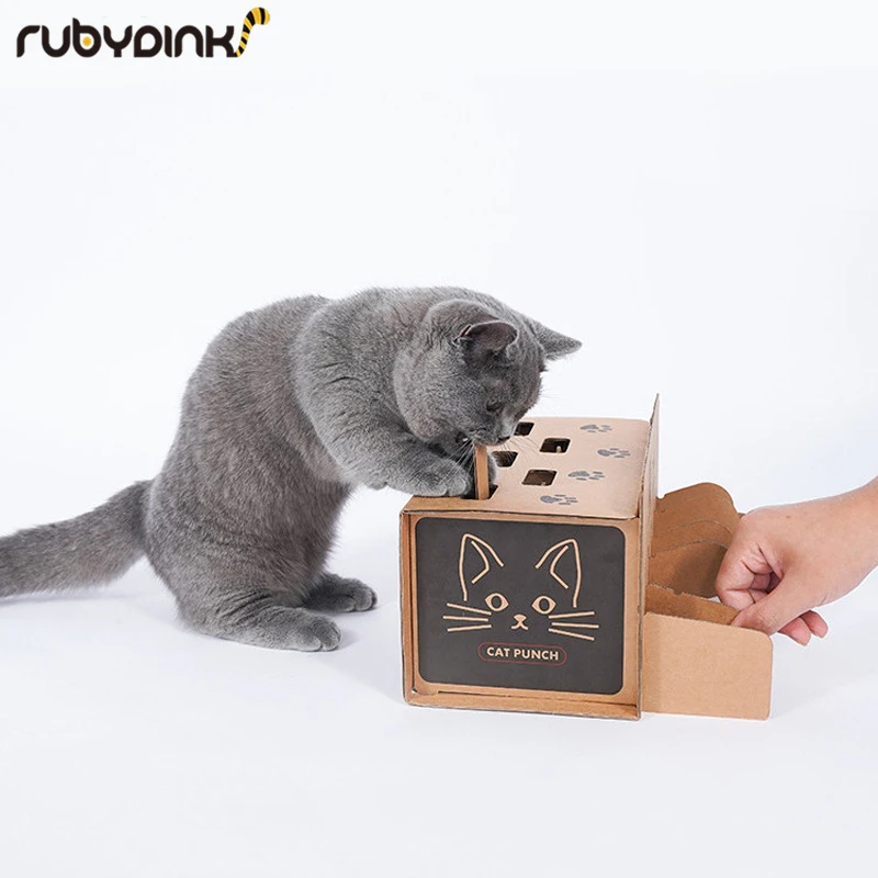 Забавный Кот игрушка хомяк машина коробка утолщенная гофрированная бумага зоотовары Whac-A-Mole мышь зоотовары интерактивная игра-головоломка