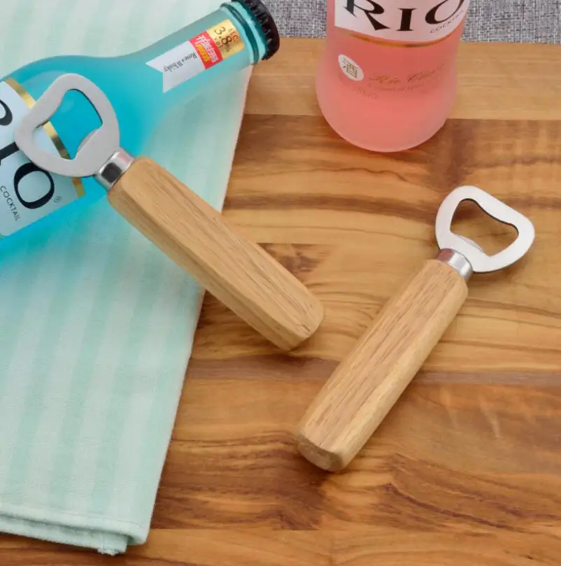 New Style Wood Handle Hand Held Bartender Bottle Opener Wedding