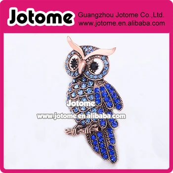 

Hot Bridal Owl Gold Pin Bouquet Vintage Blue Rhinestone Wedding Brooches 2.48*1.22'' / 6.3*3.1cm(approx)