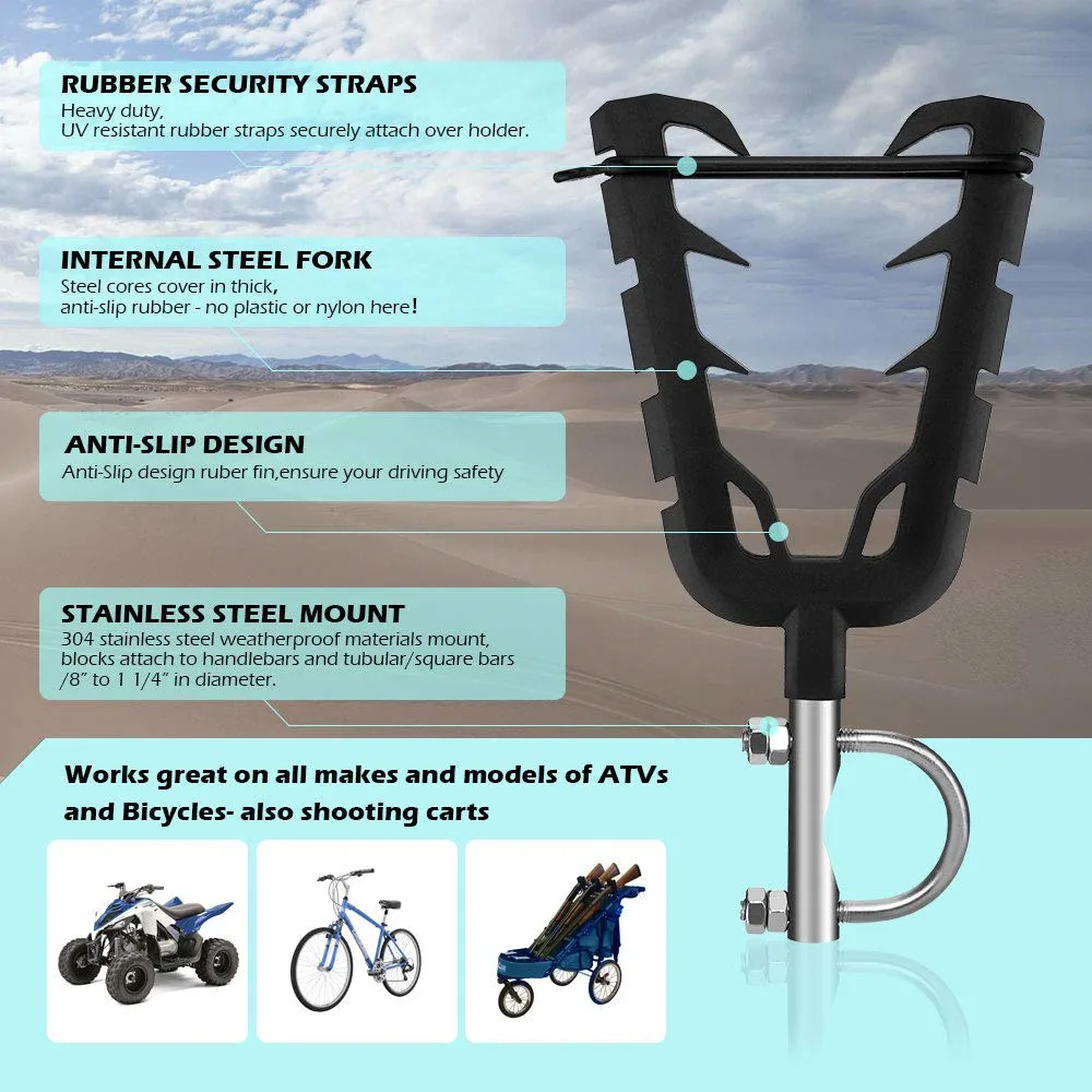Najtaniej Quad pojedynczy pistolet łuk uchwyt na półkę motocykl ATV UTV broń palna strzelanie v grip pojedynczy kierownica amortyzowany stojak na broń VFGH Golf Car