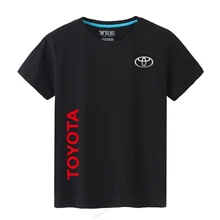 Мужская классическая футболка с коротким рукавом и круглым вырезом, Однотонная футболка Toyota, повседневные мужские футболки