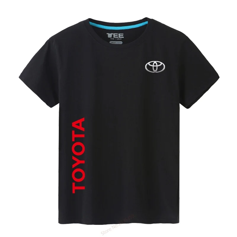 

Men Classical Short Sleeve O-neck Solid Color Toyota T-shirt Casual Men tees shirs