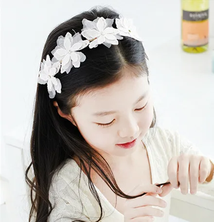

Korea Lace Flower Crown Head Band Hair Accessories lovely embroidery Headband for Grils Hair Band Hair Bow Princess 4