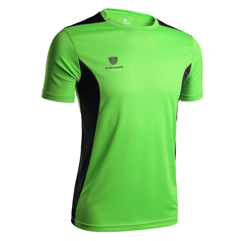 Летние мужские футболки для футбола, футболки для спортзала, футболки для футбола Camisa Masculina Maillot Foot Camisas, тонкие футболки, рубашка для бега - Цвет: FN24 Green