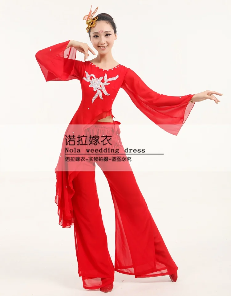 (0184) New fashion Chinese folk dance yangko dance stage performance clothing waist drum dance costumes fan dance