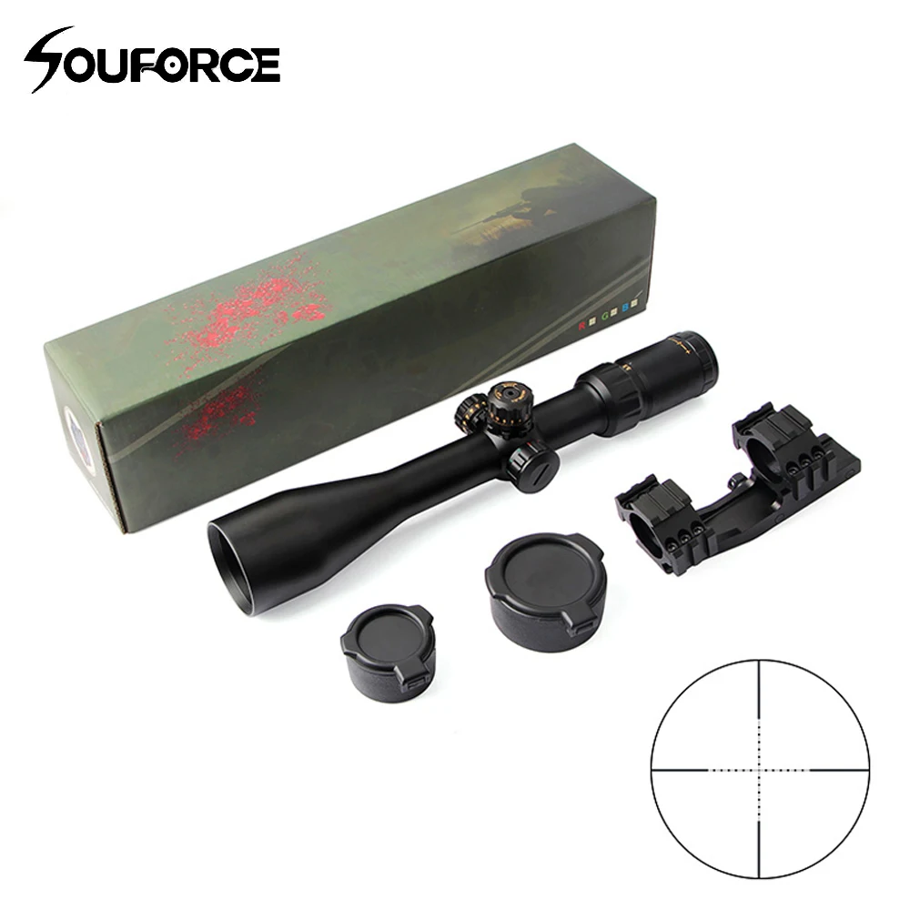 

Tactical 3.5-10x50BE Optical Rifle Scope Red Green Blue Triple Illuminated Shockproof with Ring Gun Accessory for Hunting