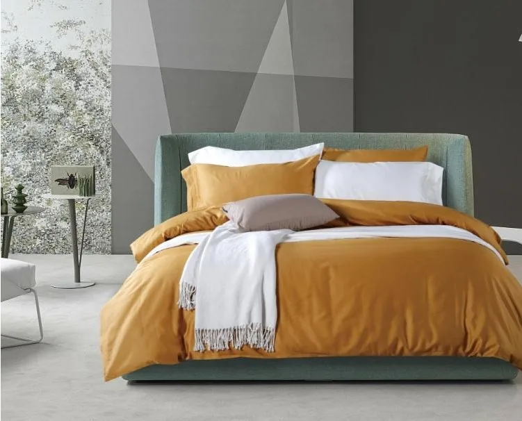 Luxury 100% Egyptian Cotton Sheets Solid Yellow Bedding Luxury 100% Egyptian Cotton Sheets Solid Yellow Bedding