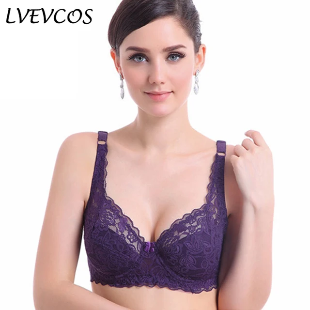 Women Floral Lace Bra Sexy Push Up 34 B Cup Brassier