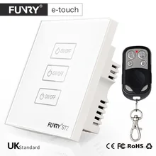FUNRY ST2 UK Стандартный 3 Gang 1way интеллектуальный пульт дистанционного управления Управление стены 433 МГц RF Переключатель ВКЛ/ВЫКЛ Выключатель света с помощью iOS/Android app работать с RM pro