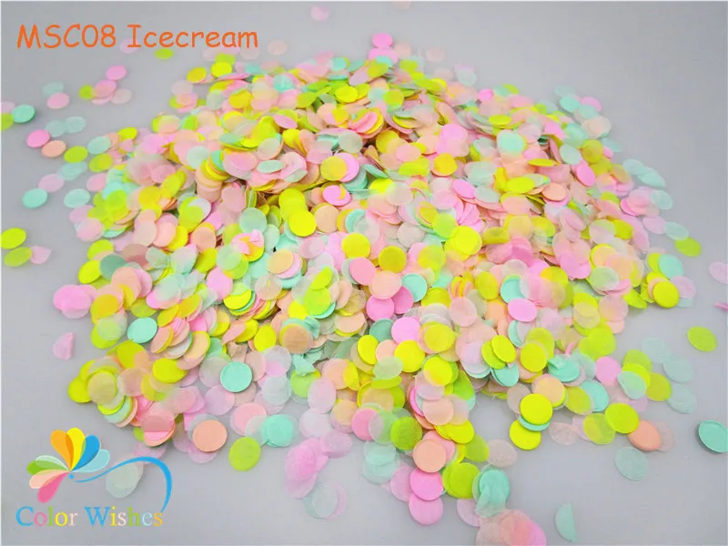 1 см, 1 кг/сумка, винтажная любовь, маленький круг, свадебные бумажные конфетти в горошек, заполненные воздушные шары, настольные украшения для детского душа - Цвет: MSC08 Icecream