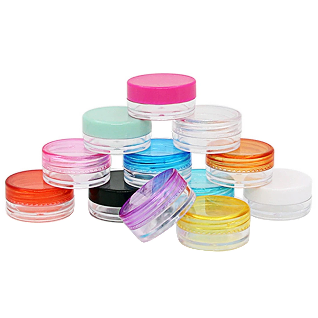 

10pcs 5g Mini Refillable Bottles Cosmetic Empty Jar Acrylic Pot Eyeshadow Makeup Bottle Face Cream Box Round Container Storage