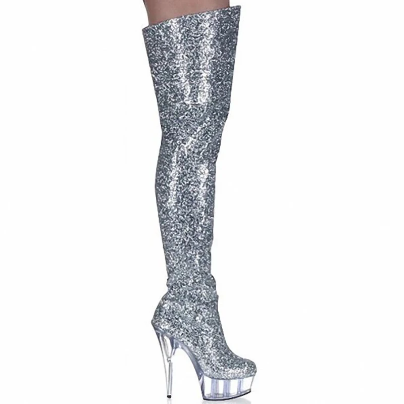 Boots Women Shoes High Heels Thigh Boots Fashion Glitter Boots Over Knee Fenty Beauty Gothic Shoes Ladies Nightclub Boots Boots Women Shoes High Heels Thigh Boots Fashion Glitter Boots Over Knee Fenty Beauty Gothic Shoes Ladies Nightclub Boots