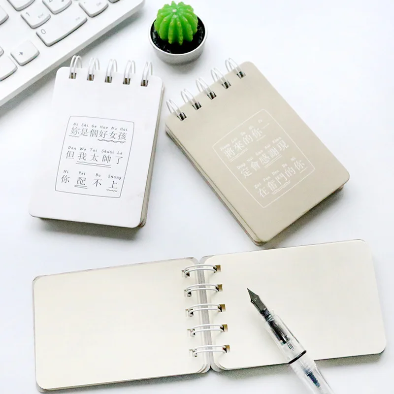 

Mini Notepad Coil This Chao language rollover cute portable notebook stationery horizontal line pocket book
