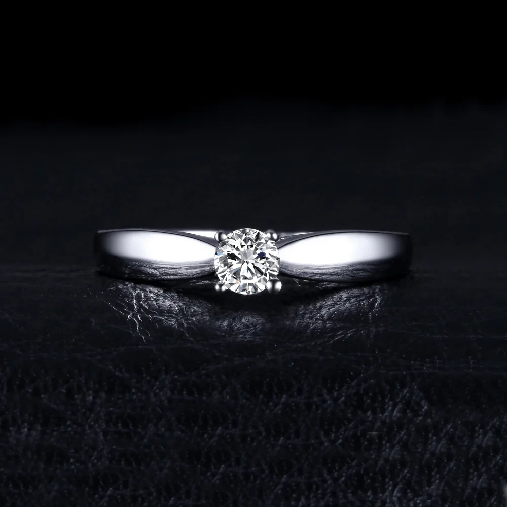 JewelryPalace 925 пробы серебро 0.2ct кубического циркония Solitaire обручение кольцо простой палец модные украшения для женщин