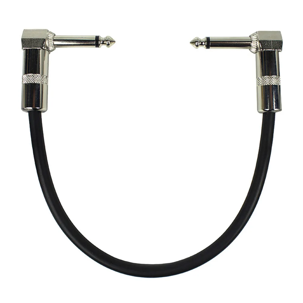 

High Purity Copper Core Anti-interference Guitar Effect Pedal Speaker Amplifier Audio Connection Cord Cable 6.35mm 90° Plug
