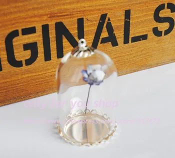 

20sets 38*25mm Glass Globe Dome Pendant Vial & 25mm blank &cap DIY glass vial pendant glass bubble dome pendant