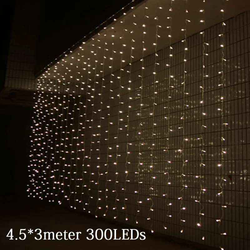 4 5x3m 300 LED Icicle String Lights Christmas Fairy Lights Garland Outdoor Home For Wedding Party