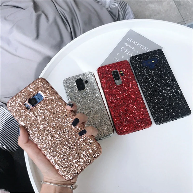 

Note9 Glitter Case For Samsung Galaxy J4 J66 Plus A7 A8 A9 2018 Bling Shinning Cover for Samsung S8 S9 Plus Note 8 Silicone Case
