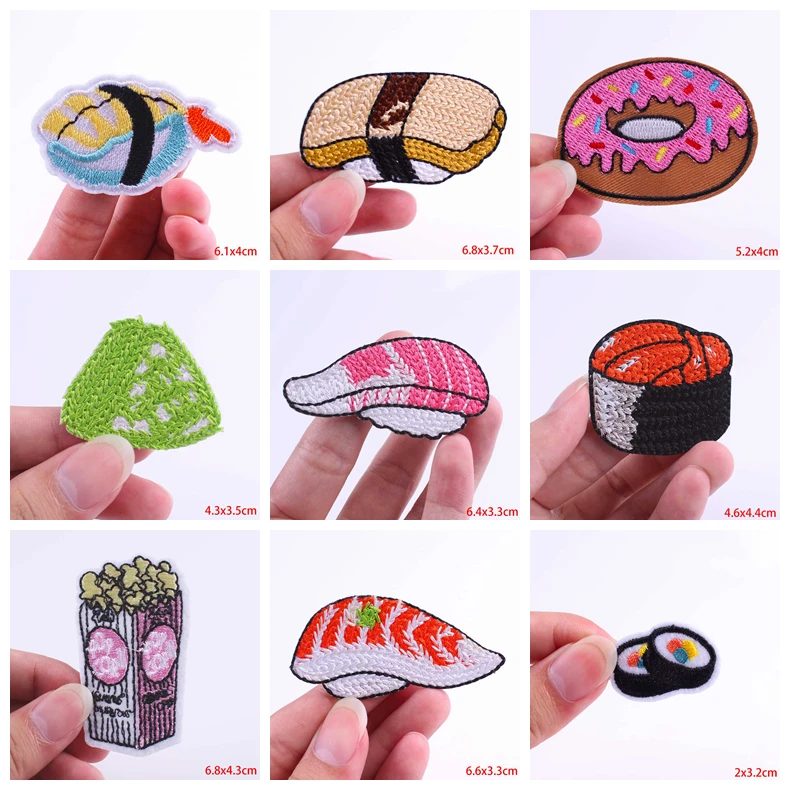 

Pulaqi Japan Food Sushi Patches Clothes Stickers Embroidery Patches For Clothing Iron Sew On Patches Thermo Stickers On Clothes