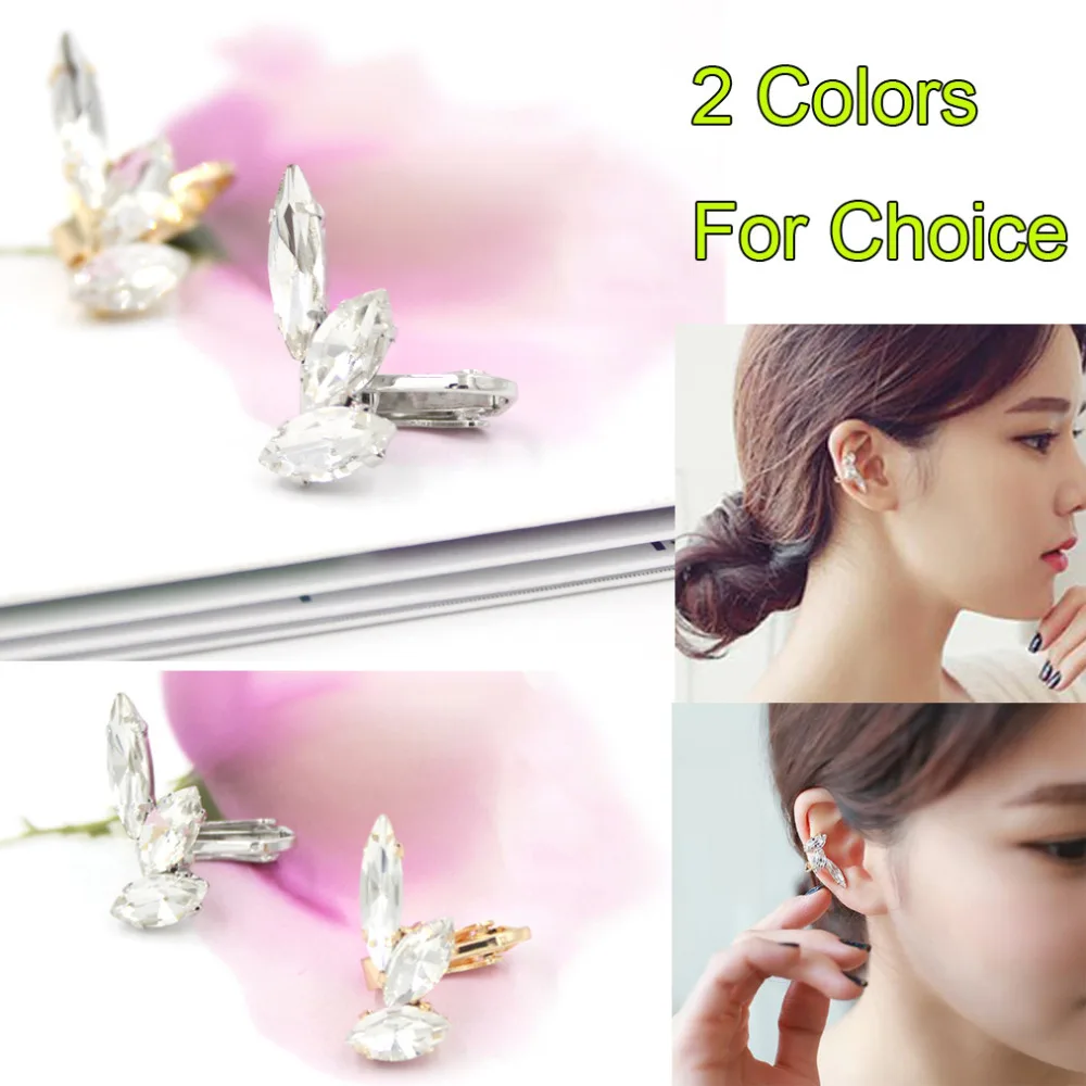 

NEW Fashion Ear Cuff Jewelry 1PC Personality Punk Ear Cuff Shiny Exquisite Rhinestone Crystal Ear Cuff Clip Brinco Bijoux