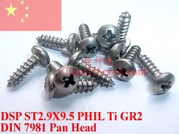 

Titanium screw 2.9X9.5 DIN 7981 Pan Head Self Tapping 50 pcs Ti GR2