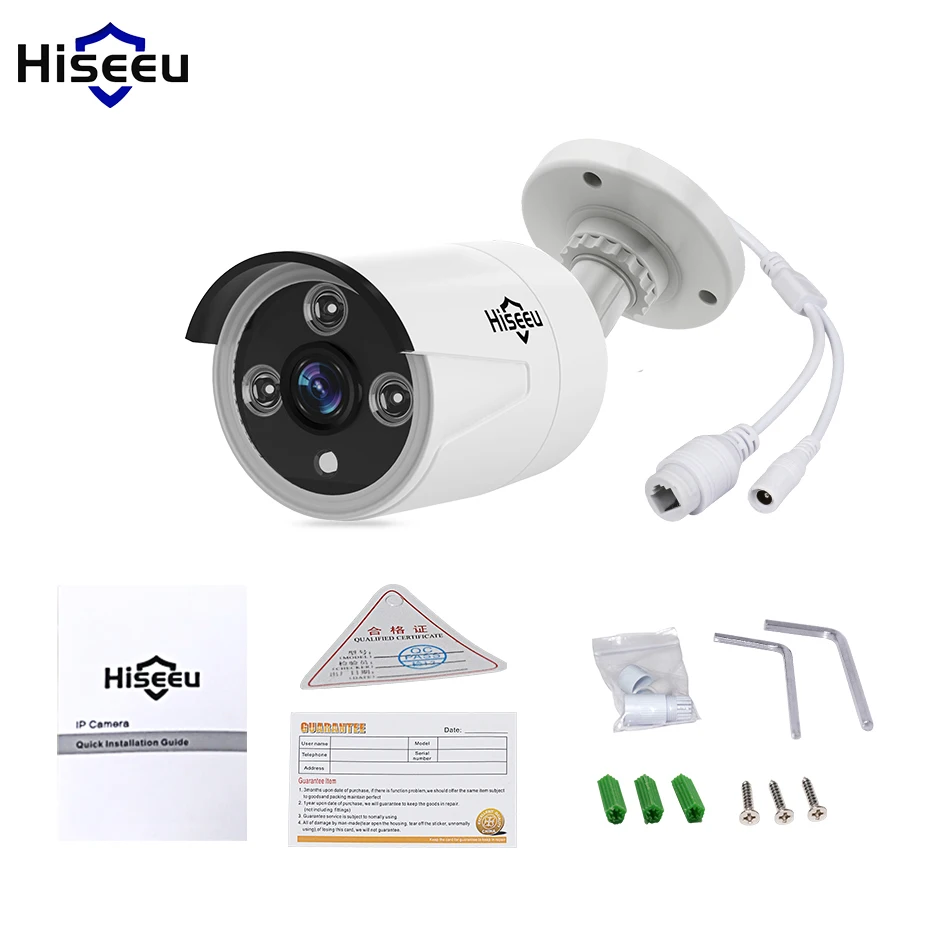 

Hiseeu HB612 POE IP camera 3.6 Network IP Outdoor Camera Motion Detection Night Vision Infrared video recording Home security