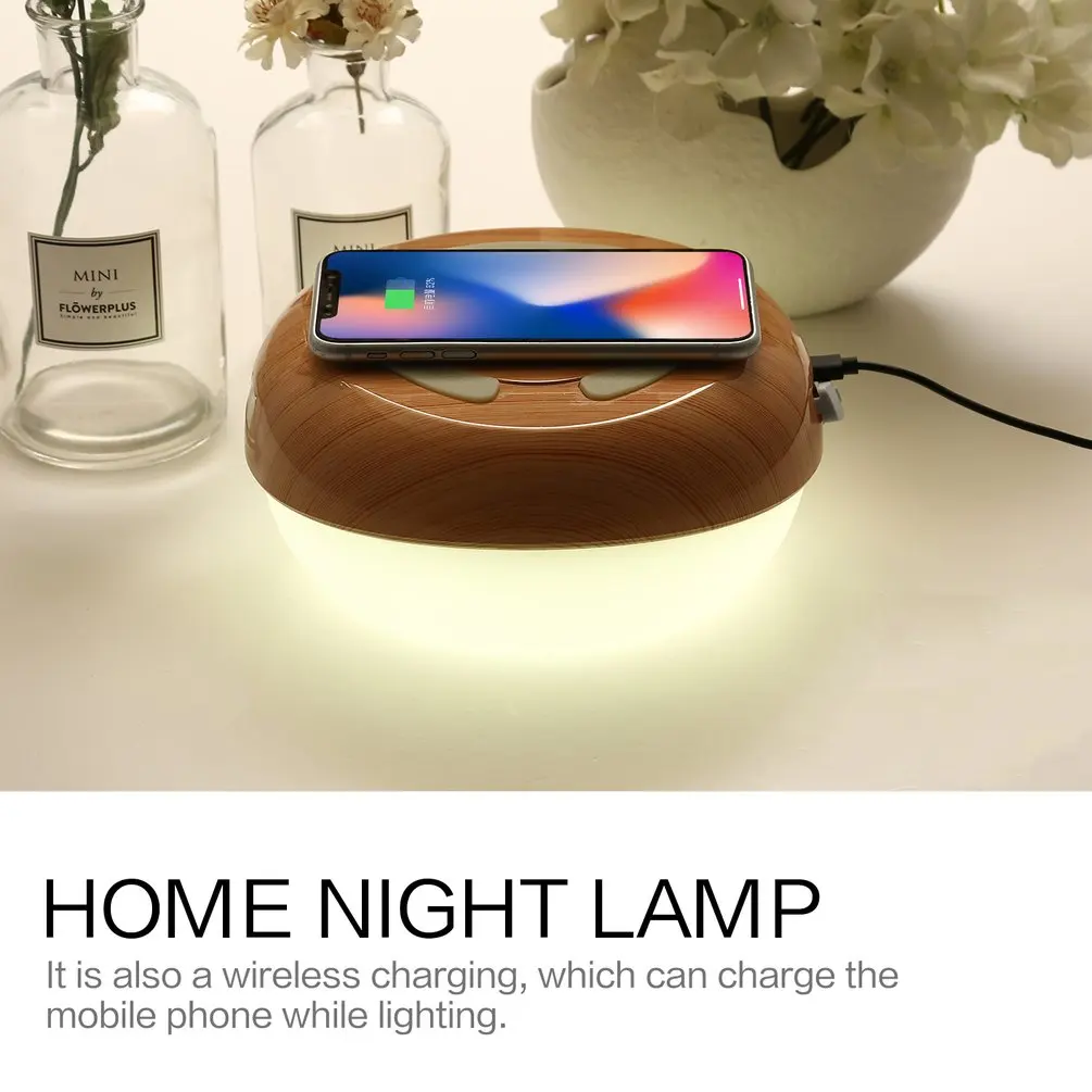 

Table Lamp for Bedrooms Living Room Portable Night Light Desk Lamps Art Craft Decor Wireless Charger for mobile Phone