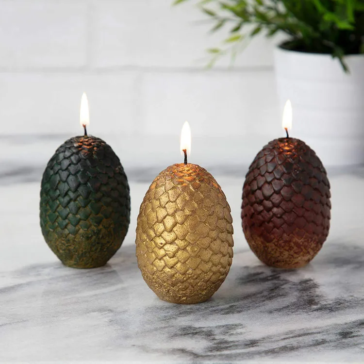 

game of thrones figure Game of Thrones Sculpted Dragon Egg Candles Set of 3 - Perfect for Fans and Gift game of thrones figure