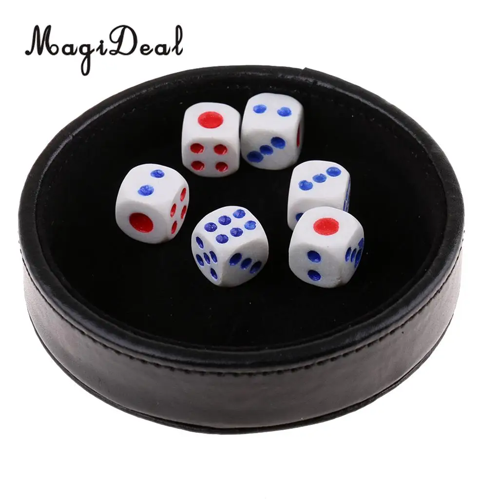 

MagiDeal Artificial leather Dice Cup Inside Silence Tray for Blackjack Drinking Board Table Game Party Favors Club Novelty Toy