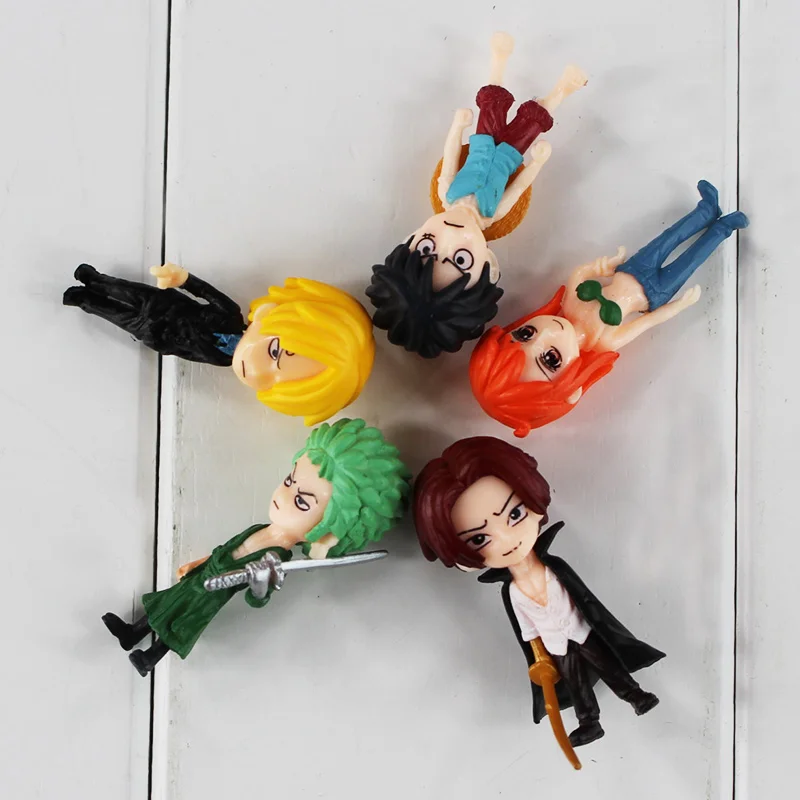 

4-5cm 5pcs/lot Hot Anime One Piece Luffy shanks sanji Nami Zoro Q version PVC action figure Model Toys Doll